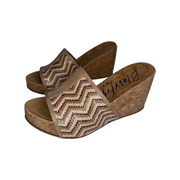 Blowfish Malibu Wedge Sandals Women’s 8 Cork Platform Slip On Coastal Cowgirl - Picture 8 of 16